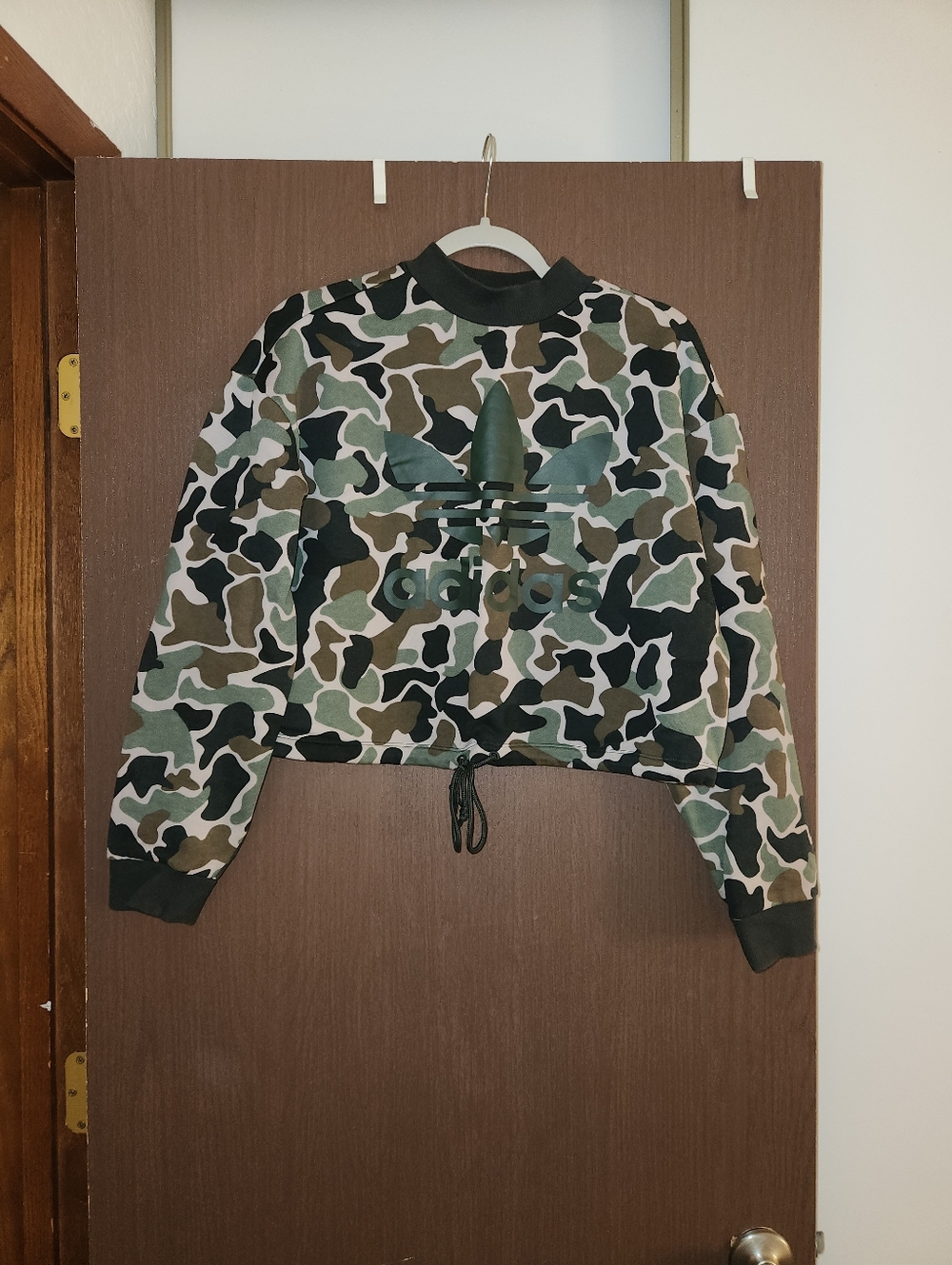 Adidas Camouflage Cropped Sweatshirt